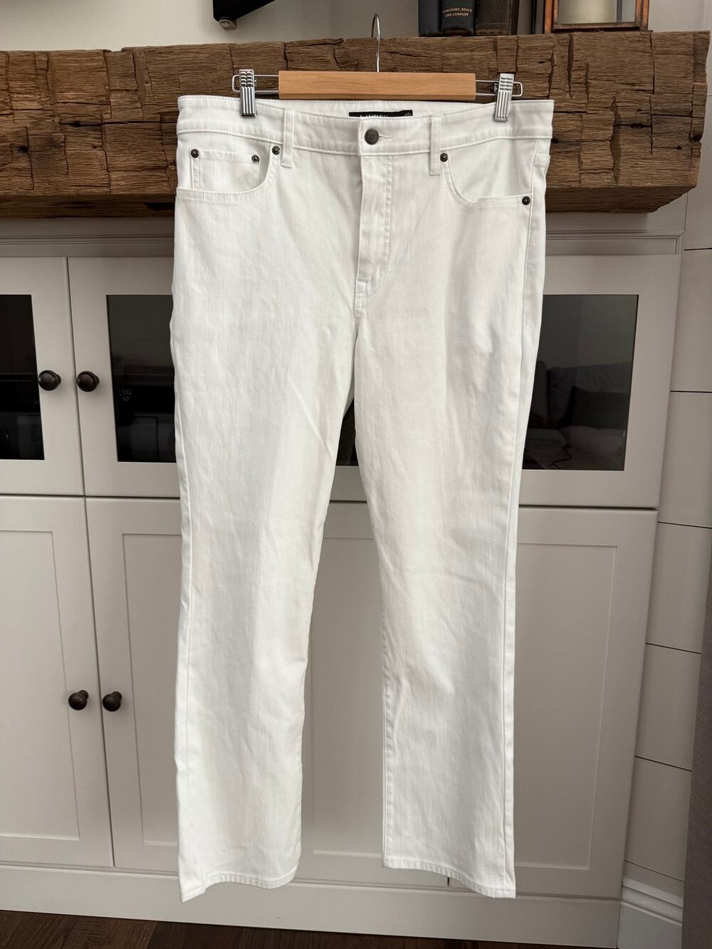 Lauren Ralph Lauren White Straight Leg Jeans Sz 12 High Rise Classic Denim